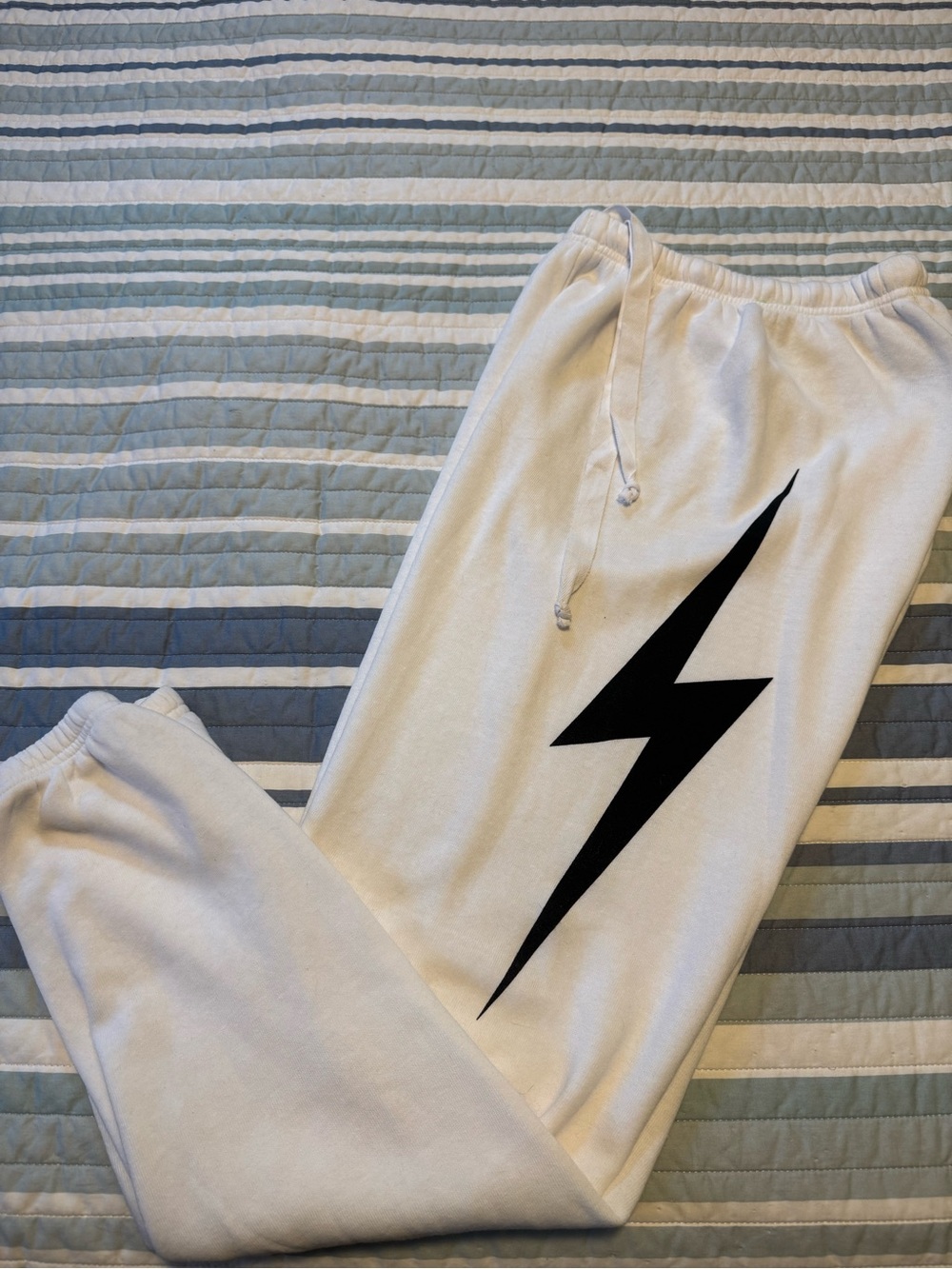 Brand New White Aviator Nation Bolt Sweatpants
